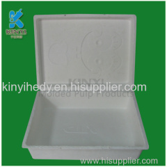 Biodegradable utility bamboo fiber pulp lid tray box