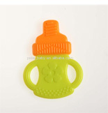 Silicone dual color teether ( feeding bottle shape)