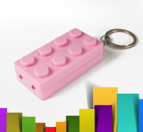 Colourful LED Lego Bricks Keychain