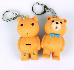 LED Teddy Bear Sound Keychain