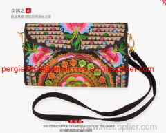 CHINA Handbag Purse National Retro Embroidered Phone Change Coin beautiful gift national handmade embroidered tote bags