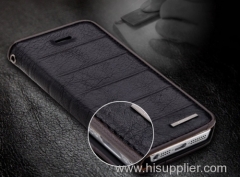 Original Retro Real Genuine Leather Case for iPhone 5c Luxury Vertical Flip Phone Accessories Cover Black