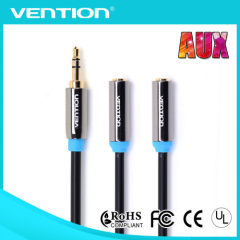 Vention Stereo High Quality Red 3.5mm Male To 2 Female audio cable extention cable
