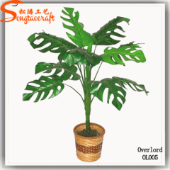 pot of plastic plant green leaves artificial bonsai tree fake plant for shop sale