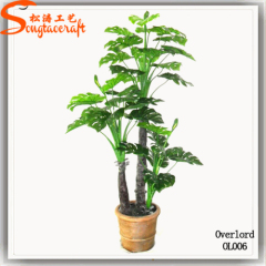 pot of plastic plant green leaves artificial bonsai tree fake plant for shop sale