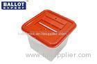 100% Polypropylene Plastic Ballot Box With Wheel Easy Carry Clear