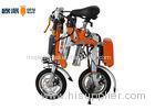 250W Folding Electric Bicycle Orange Small Commuter Electric Bike Folding