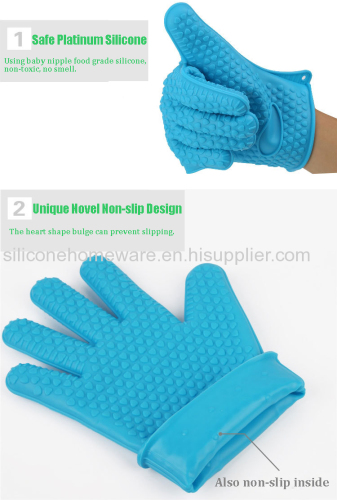 Kitchen Hero Premium Silicone BBQ Glove Set (Pair/2)  Multi-purpose Gloves Oven Mitts