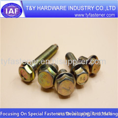 Hexagon head flange bolts /DIN933/931 H.D.G / Galvanized with black /yellow zinc plated/blue white