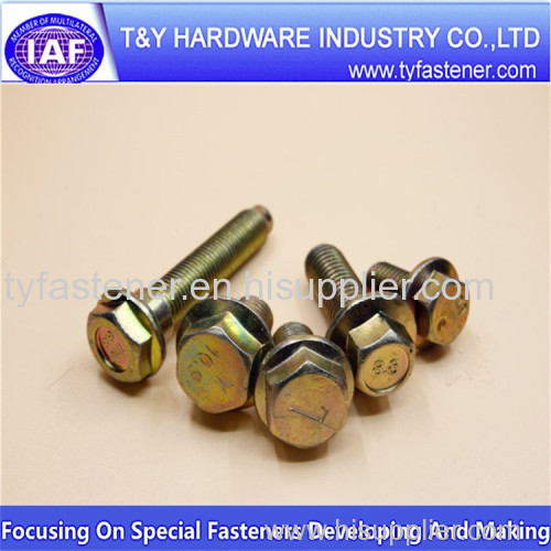 Hexagon head flange bolts /DIN933/931 H.D.G / Galvanized with black /yellow zinc plated/blue white