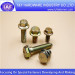 Hexagon head flange bolts /DIN933/931 H.D.G / Galvanized with black /yellow zinc plated/blue white