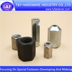 Grade 2/5 Mild steel threaded Long Nuts custom made