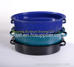 6pcs/carton 18 inch cast iron enamel roaster pan