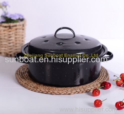 3QT cast iron 26*26*7.4cm enamel stock pot customized color painted soup pot