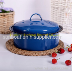 3QT cast iron 26*26*7.4cm enamel stock pot customized color painted soup pot