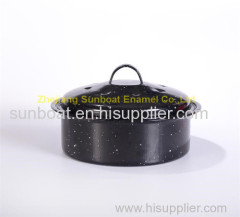 3QT cast iron 26*26*7.4cm enamel stock pot customized color painted soup pot