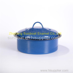 3QT cast iron 26*26*7.4cm enamel stock pot customized color painted soup pot