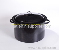 cast iron 27*27*14cm black color enamel soup pot