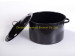 cast iron 27*27*14cm black color enamel soup pot