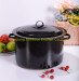 cast iron 27*27*14cm black color enamel soup pot