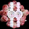 free shipping 3atm water resistant pink round case ladies ceramic wrist watch