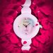 free shipping 3atm water resistant pink round case ladies ceramic wrist watch