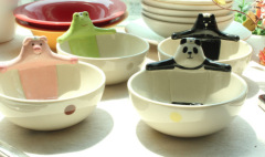 Cute Japanese animal ceramic bowls for kids