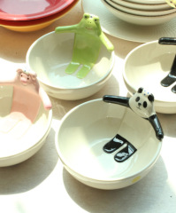 Cute Japanese animal ceramic bowls for kids