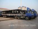 Green 12m Steel Flat Bed Semi Trailer With Lock For Cargo Transportation