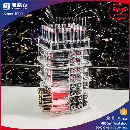Strong single -sided table top acrylic rotating lipstick tower