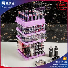 Acrylic cosmetic counter display stand / acrylic rotating lipstick tower