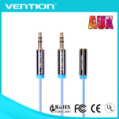 Vention High Quality Hotselling 3.5mm 1 Female to 2 Male audio cable