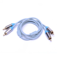 Vention Hot Sale Gold Plated Male To Female 2 RCA ice blue Audio Cable