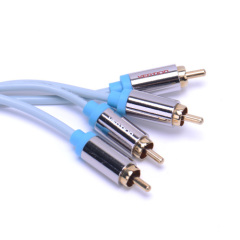 Hot Salling high quality Gold Plated Male To Female 2 RCA ice blue Audio Audio Cable