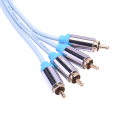 Vention Hot Sale Gold Plated Male To Female 2 RCA ice blue Audio Cable