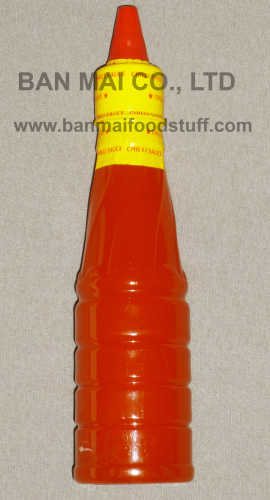 Chili sauce in pet bottle