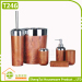 Wood And Metal Design 6 Pieces New Bath Accessory Set