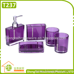 Quality Guarantee Classical Full Transparent Sanitary Bathroom Set With Diamond Decor