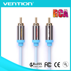 Vention Wholesale Hot Sale Gold Plated Audio Cable 3RCA Blue Cable