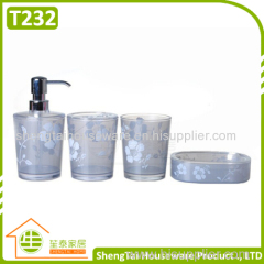 New Fashion Special Design Rose Pattern 5 Pcs Bath Accessory Set