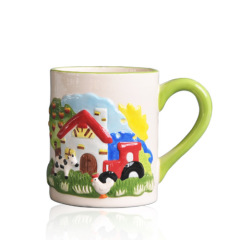 Handmade creative Personalized mugs with 3D Emboss pattern for gifts