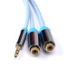 Wholesale Hot Sale Gold Plated 3.5mm Stereo to 2RCA female Audio cable