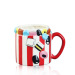 Candy ceramic Large coffee mugs with red stripe for decorative