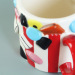 Candy ceramic Large coffee mugs with red stripe for decorative