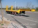 3 axles Low Bed Semi Trailer / Extendable Hydraulic Lowbed Semi Trailer Red Color