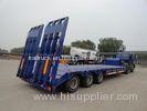 Heavy Duty 3 Axles Low Bed Semi Trailer For Tracked Vehicles Customized