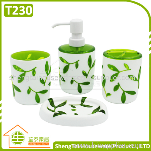 Cheap 3D Tree Leaves Pattern Family Hotel Cute Bathroom Sets For Gift
