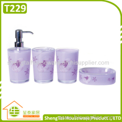 Bright Color Starfish Bathroom Accessories Set Trumpet Shell Plastic Bathroom Sets