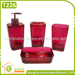 Irregular Shape Popular Transparent 4 Pieces Home Decorations Bathroom Set