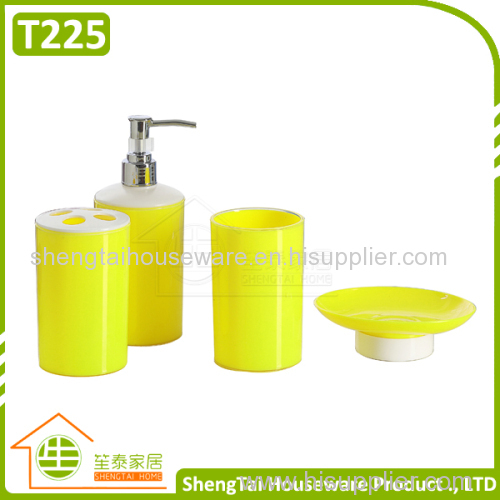 Round Hotel Bathroom Sanitary Set With Soap Dish Dispenser Tumber Toothbrush Cup